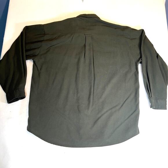 FUBU The Collection Sport Button Down Shirt Men's XL Green Heavy Polynosic Blend - Picture 3 of 13